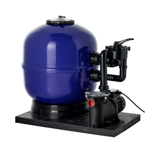 Kompaktfilteranlage VIENNA D600 laminiert, blau, inkl. original Praher 6-Wegeventil 1 1/2", inkl. Pumpe 0,55 kW (0,75 HP), 10 m3/h