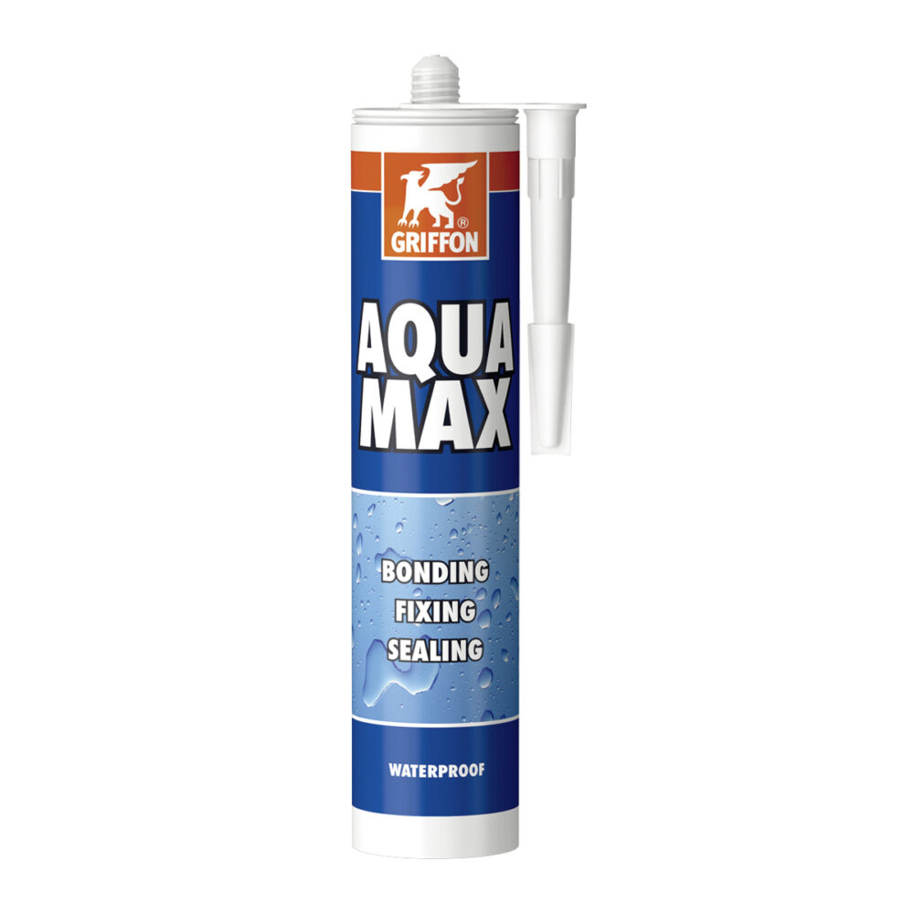 Aqua Max, wasserfester, lösungsmittelfreier Montageklebstoff und Dichtungskitt auf SMP-Polymer-Grundlage, 425 g, weiss