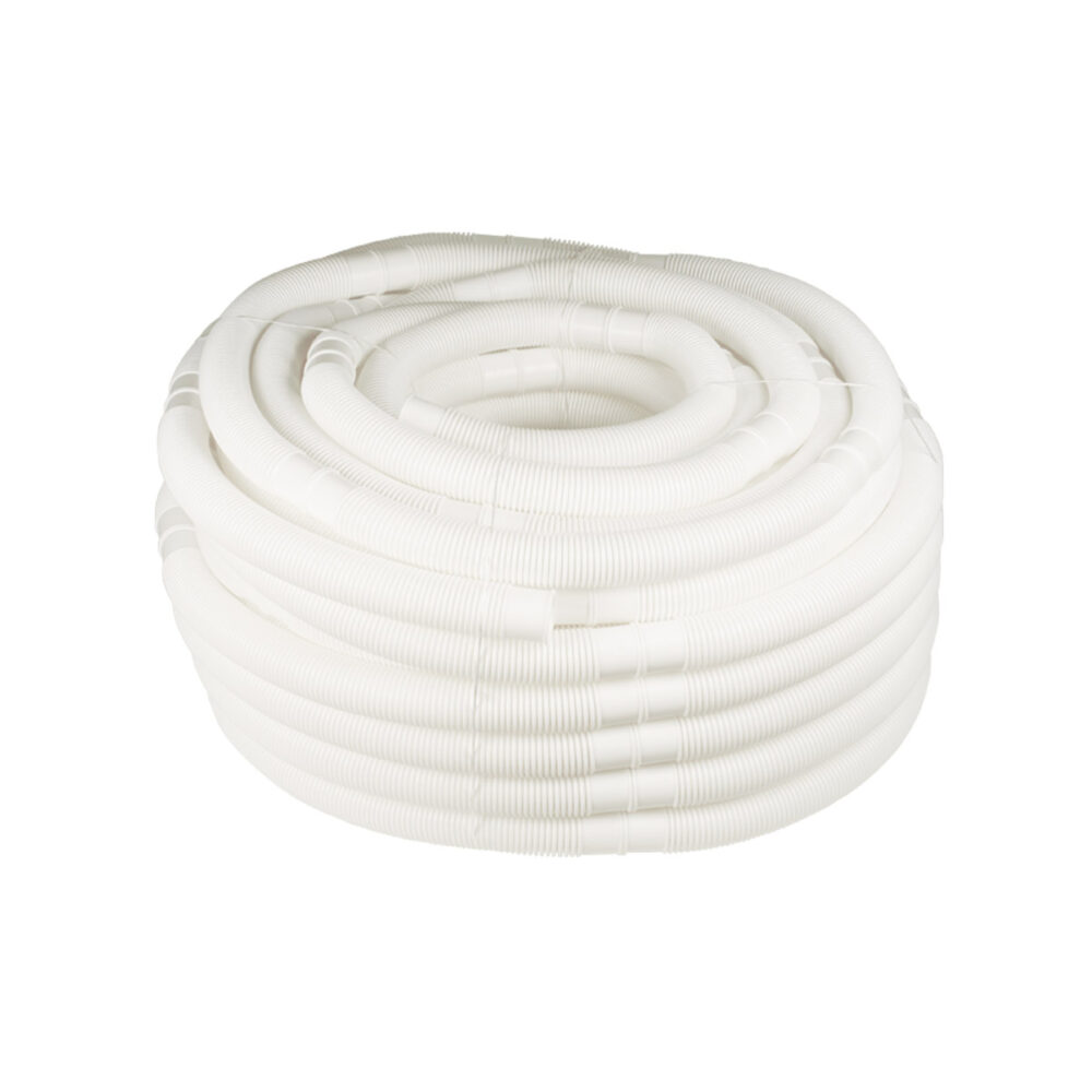 Schwimmbadschlauch mit 2 fixen Muffen d=38mm weiss  l=9m